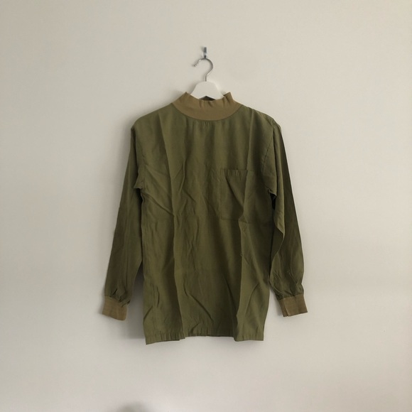 Green mock neck top - Picture 1 of 3